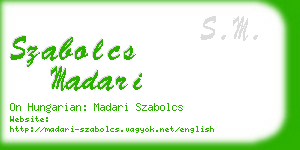 szabolcs madari business card